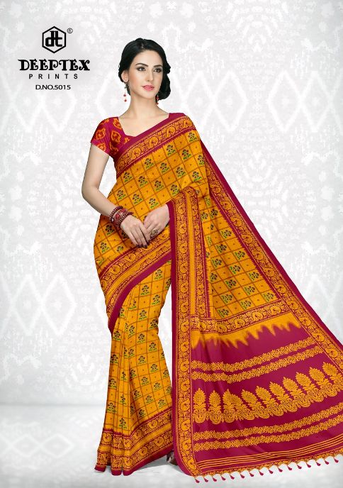 Deeptex Ikkat Special 5 Cotton Printed Regular Wear Fancy Saree Collection